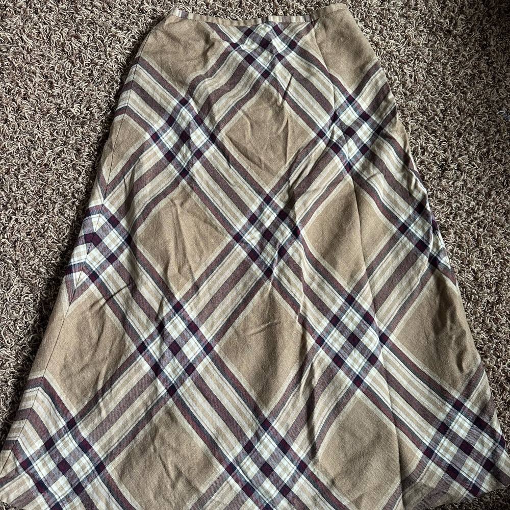 Talbots A-Line wool plaid midi/maxi Skirt